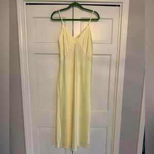 a new day Pale Yellow Slip Midi Dress